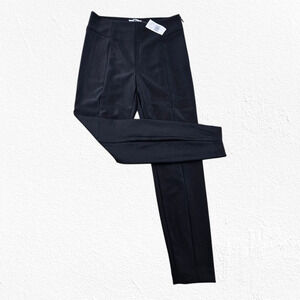 Good American Black High Shine Boss Pant Size 4 Stretch High Waist Slim Leg NWT